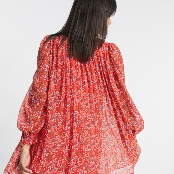 ASOS Maternity Red Floral Long Sleeve Dress - Picture 3 of 12